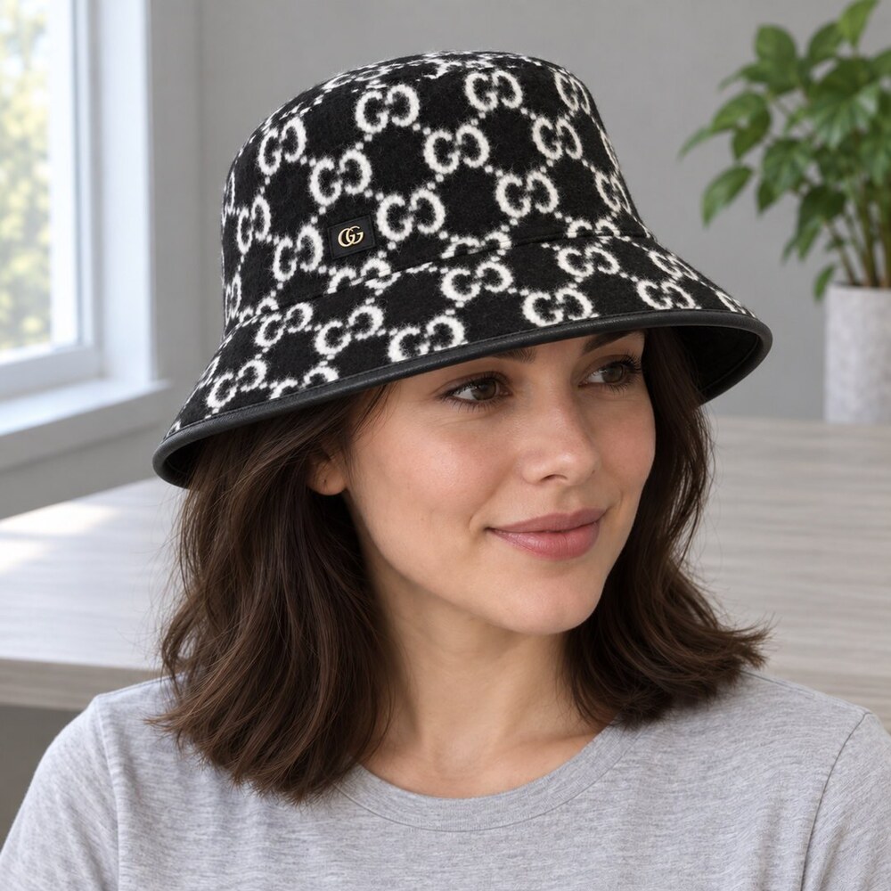 Gucci Black GG Bucket Hat - Picture 2 of 6